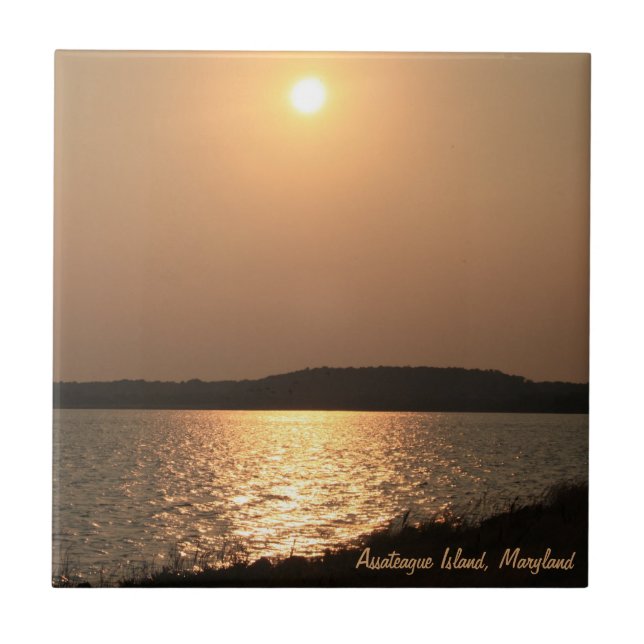 AI Sunset Tile/Trivet Ceramic Tile (Front)