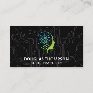 AI Tech Logo Circuit Board Business Card
