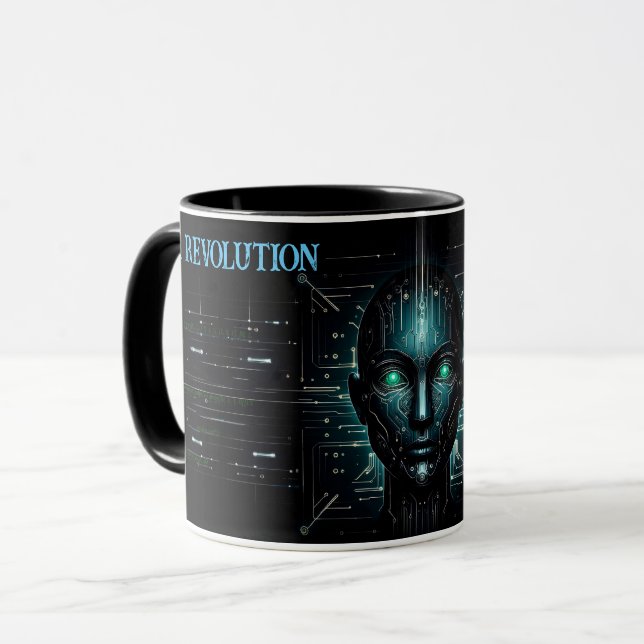 AI technology software robotics modern green  Mug (Front Left)