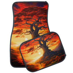 Ai Tree at Sunset Car Floor Mat