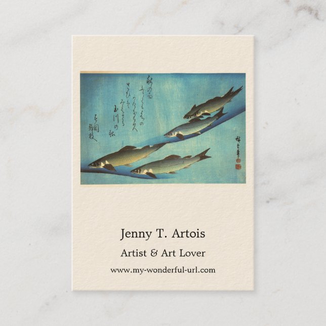 Ai (Trout) - Hiroshige's Color Japanese Fish Print Business Card (Front)