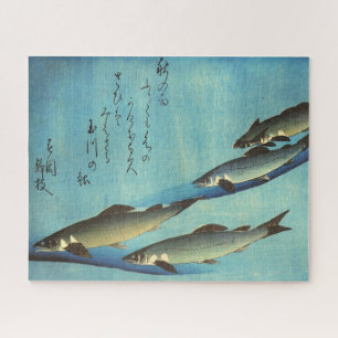 Ai (Trout) - Hiroshige's Color Japanese Fish Print Jigsaw Puzzle