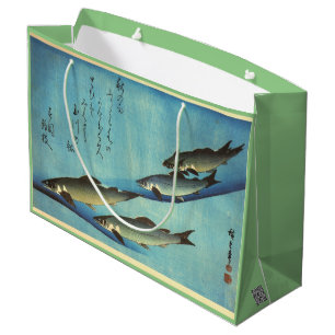 Ai (Trout) - Hiroshige's Color Japanese Fish Print Large Gift Bag