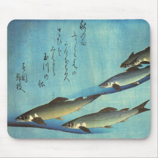 Ai (Trout) - Hiroshige's Color Japanese Fish Print Mouse Pad