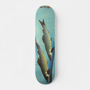 Ai (Trout) - Hiroshige's Color Japanese Fish Print Skateboard