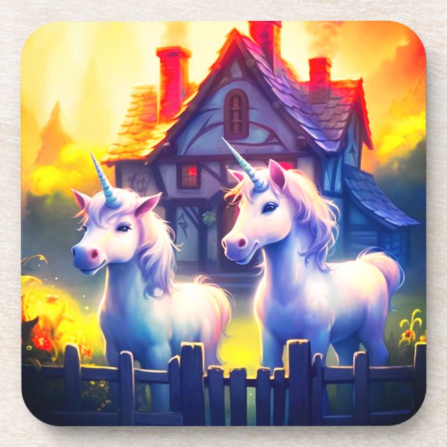 Ai Unicorns Beverage Coaster (Front)