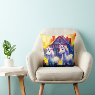 Ai Unicorns Throw Pillow
