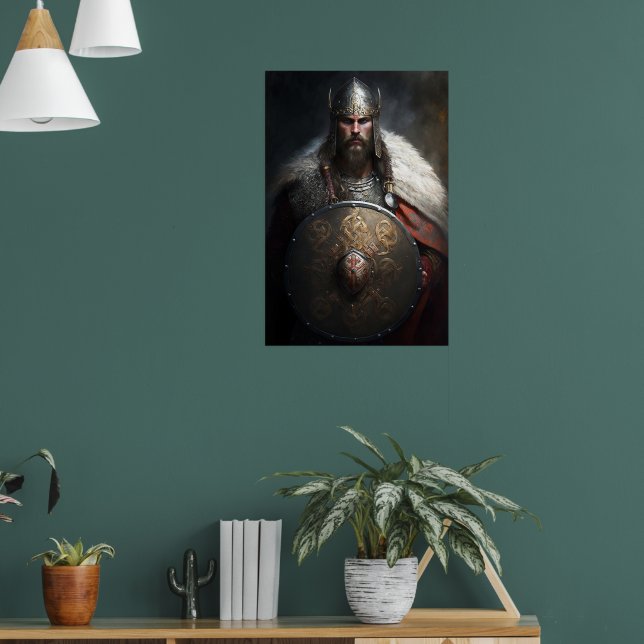 AI Viking Warrior Holding Shield Poster (Living Room 1)