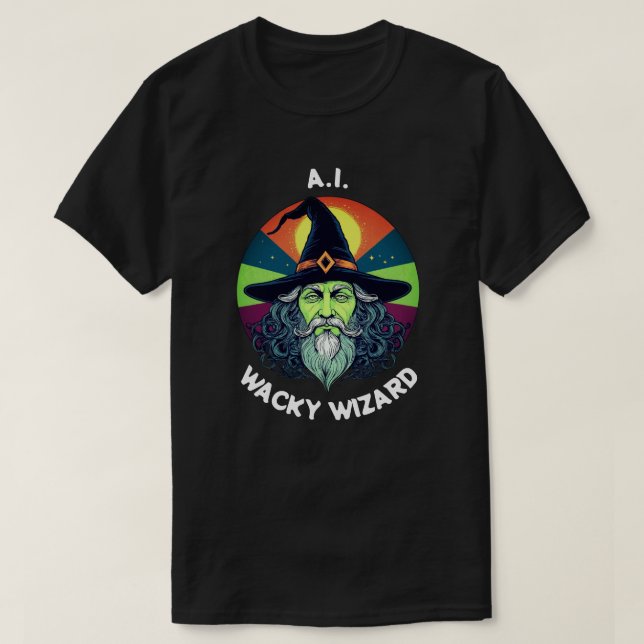 AI Wacky Wizard. Template T-Shirt (Design Front)
