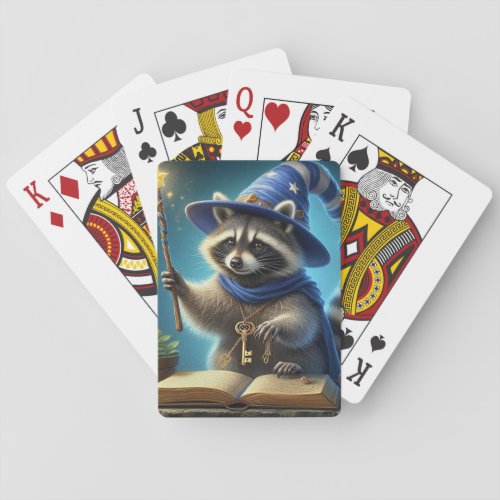 AI wizard racoon playingcards Playing Cards