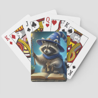 AI wizard racoon playingcards Poker Cards