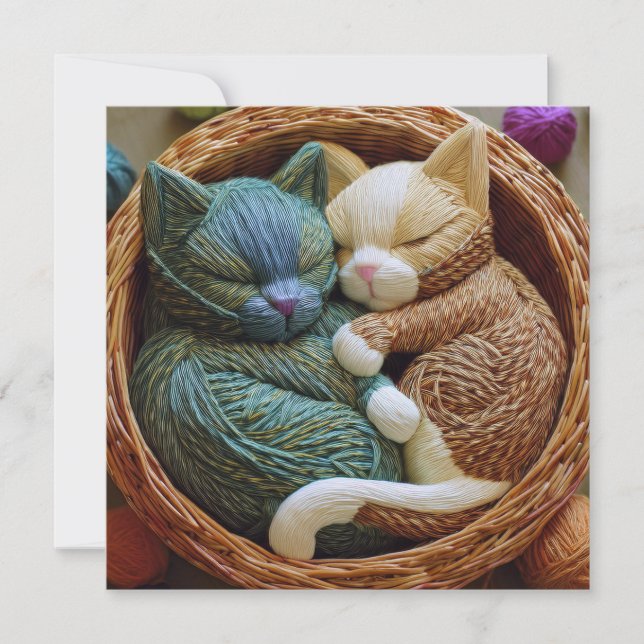 AI Yarn Cat Holiday Card (Front)
