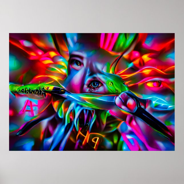 Aichmophobia:  Vivid Surreal Art Poster (Front)