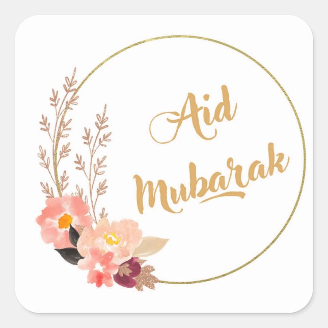 Aid Mubarak Square Sticker (Front)