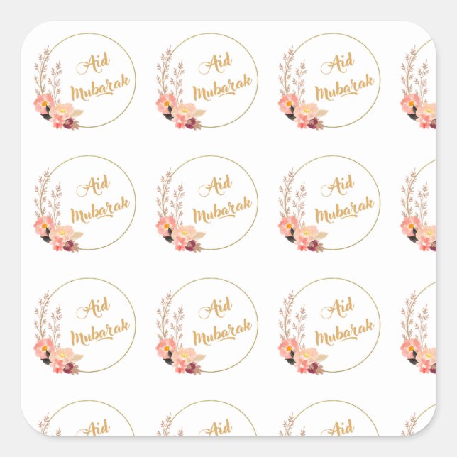 Aid Mubarak Square Sticker (Front)