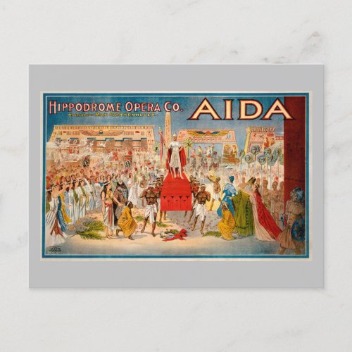 Aida opera vintage poster 1908 postcard