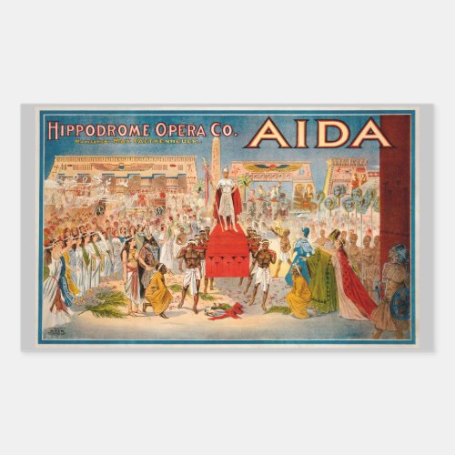 Aida opera vintage poster 1908 rectangular sticker