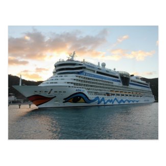 AIDAluna Cruise Ship in Road Town on Tortola Postcard