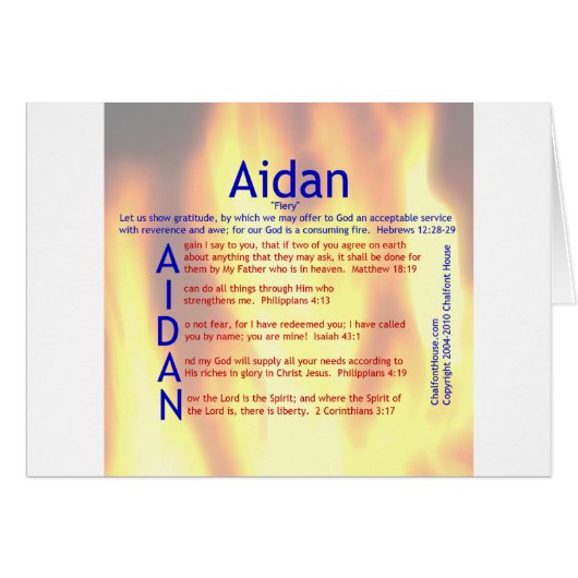 Aidan Acrostic Cards (Front Horizontal)