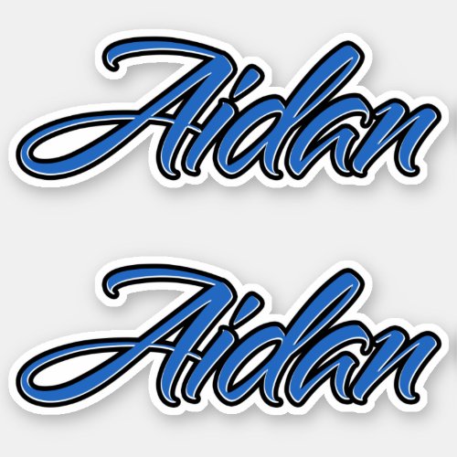 Aidan name blue sticker embroiderset