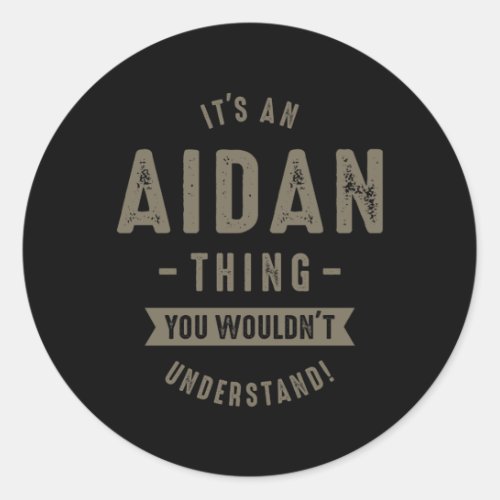 Aidan Name Classic Round Sticker