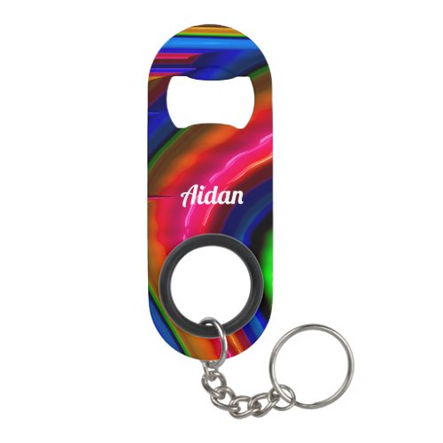 AIDAN  Seeping Color  Original Fractal   Keycha Keychain Bottle Opener