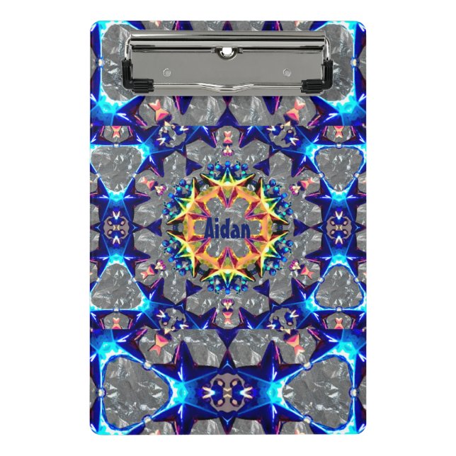 AIDAN ~ TRIPPY 3D Pattern Personalized  Mini Clipboard (Front)
