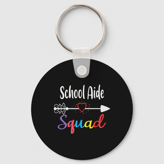 Aide Squad Fun Back To School Teacher Supplies  Keychain (Front)