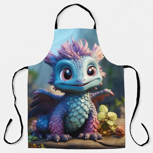 Aiden, a Whimsical Dragon  Apron (Front)