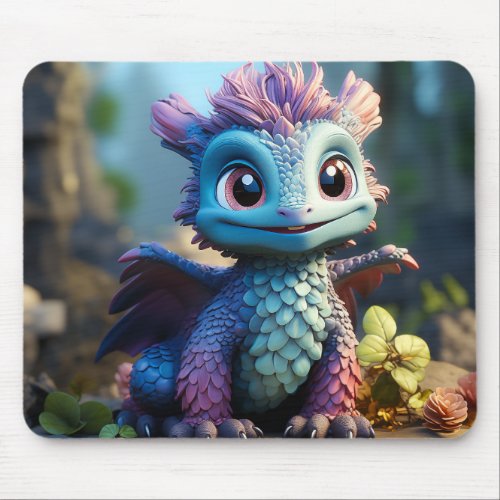 Aiden, a Whimsical Dragon Apron Mouse Pad