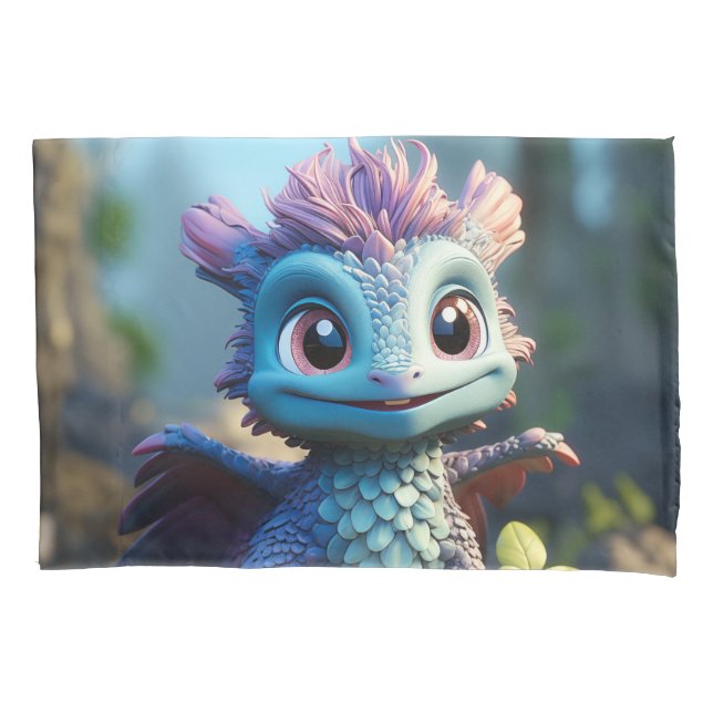 Aiden, a Whimsical Dragon Apron Pillow Case (Front)