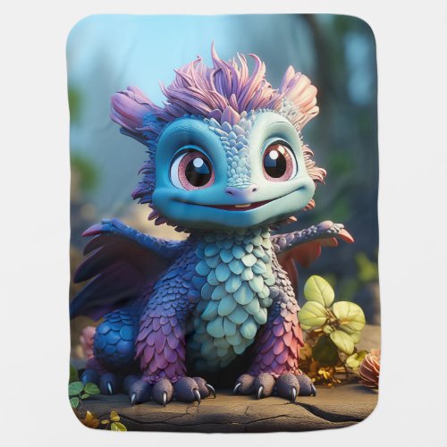 Aiden, a Whimsical Dragon Baby Blanket
