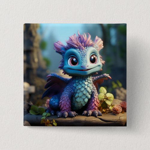 Aiden, a Whimsical Dragon Button