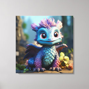 Aiden, a Whimsical Dragon  Canvas Print
