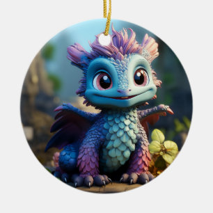 Aiden, a Whimsical Dragon Ceramic Ornament