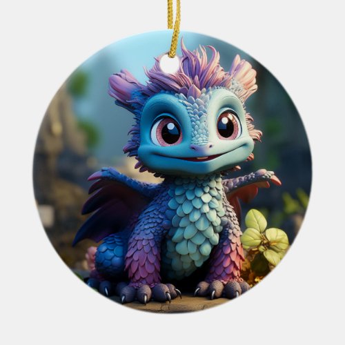 Aiden, a Whimsical Dragon Ceramic Ornament