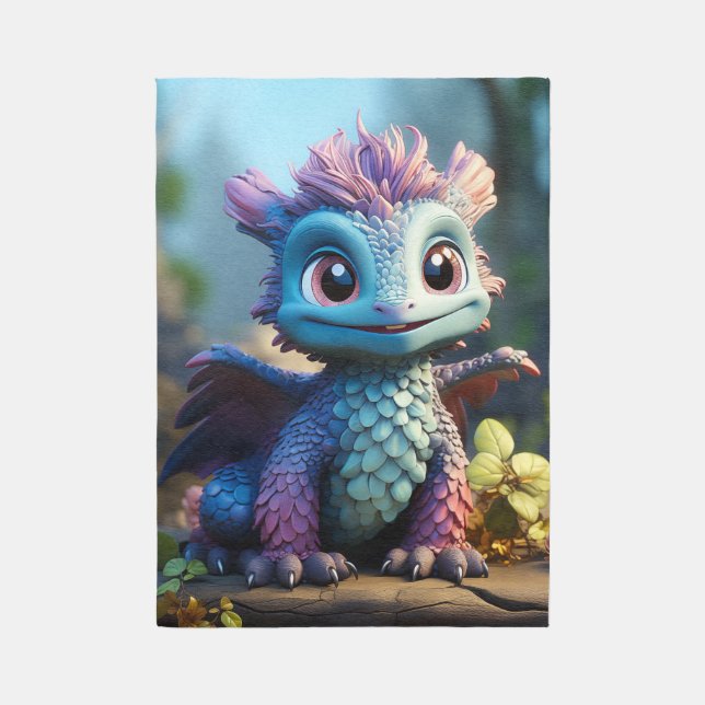 Aiden, a Whimsical Dragon  Rug (Front (Vertical))