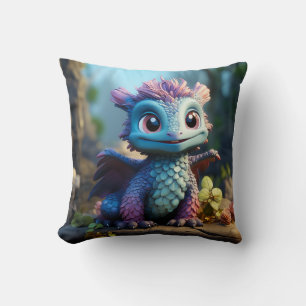 Aiden, a Whimsical Dragon  Throw Pillow