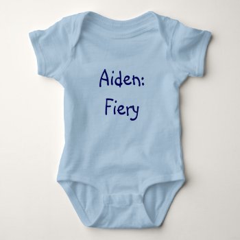 Aiden Baby Name Meaning Bodysuit by GroceryGirlCooks at Zazzle