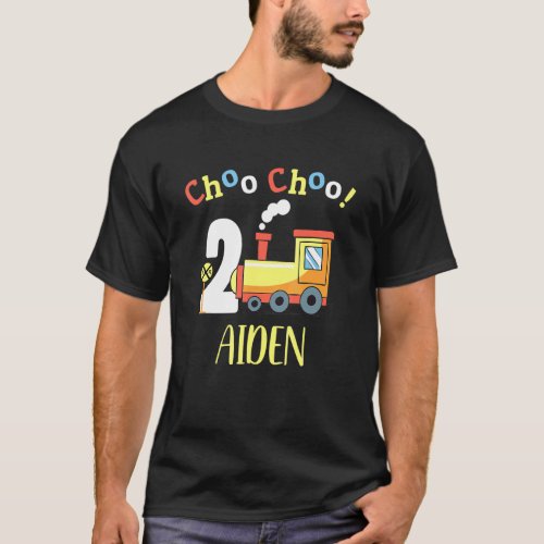 Aiden Choo Choo Two Train 2nd Birthday Turning 2 T_Shirt
