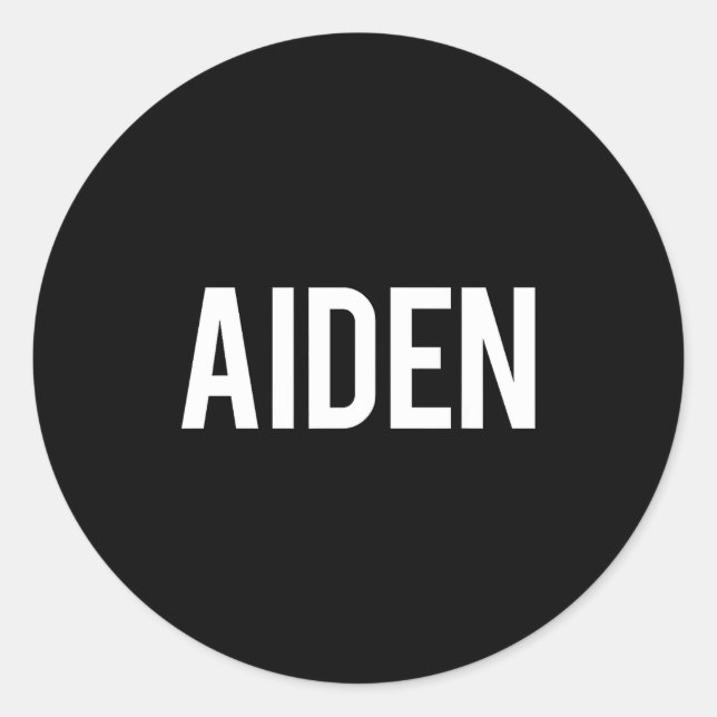 Aiden - Cool New Funny Name Fan Gift Tee  Classic Round Sticker (Front)