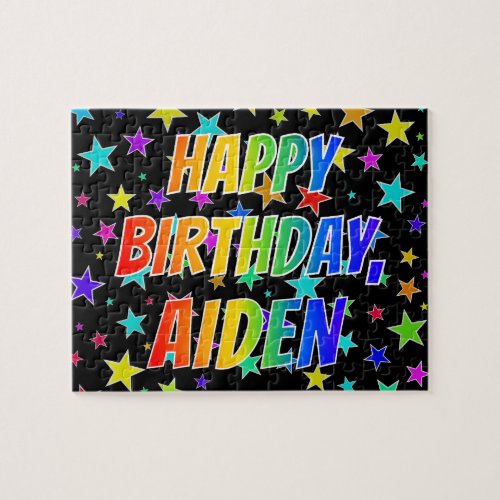 AIDEN First Name Fun HAPPY BIRTHDAY Jigsaw Puzzle