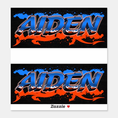 Aiden First Name Graffiti Sticker