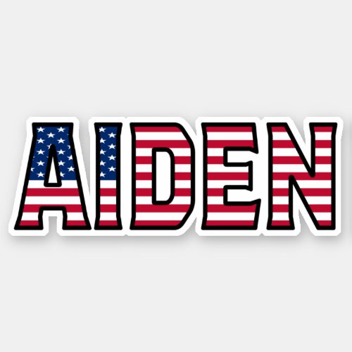 Aiden name First name USA Sticker Stickerset