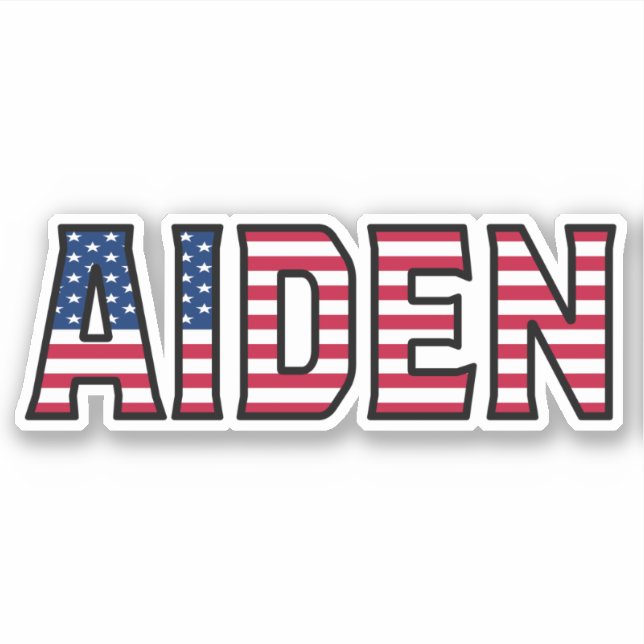 Aiden name First name USA Sticker Stickerset (Front)