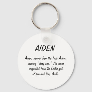 Aiden Name Meaning Keychain