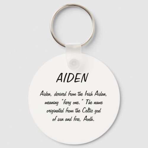 Aiden Name Meaning Keychain