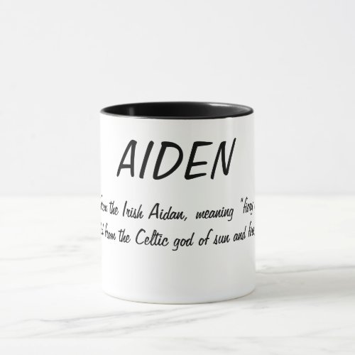 Aiden Name Meaning Mug