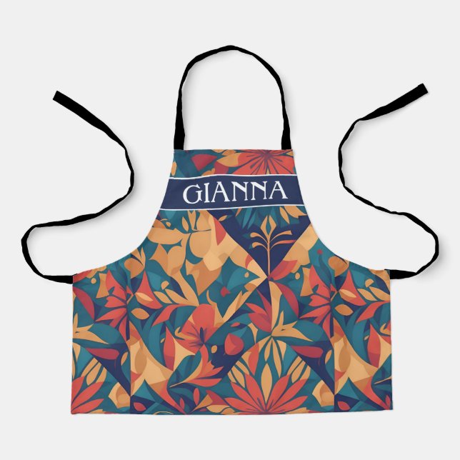 Aidi Mosaic Colorful Personalized Pattern Apron (Front)