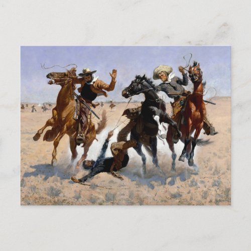 Aiding a Comrade by Frederic Remington 1890 Postcard